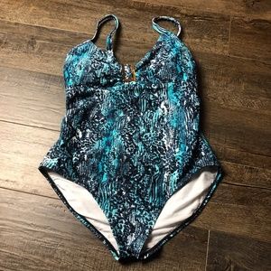 Catalina Blue One-Piece Swim Suit ((size Medium))